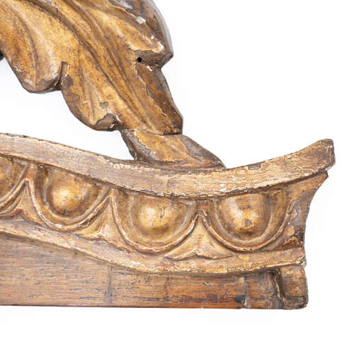 Large 19th Century Gilded Carved Wood Pediment