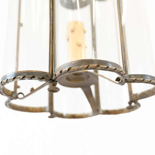 Edwardian Copper and Curved Glass Lantern