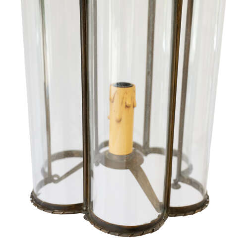 Edwardian Copper and Curved Glass Lantern