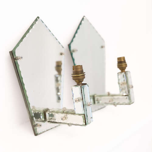 Pair of Art Deco Mirrored Wall Lights