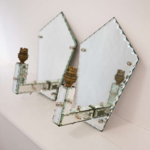 Pair of Art Deco Mirrored Wall Lights