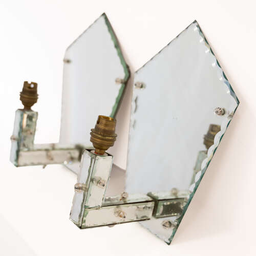 Pair of Art Deco Mirrored Wall Lights
