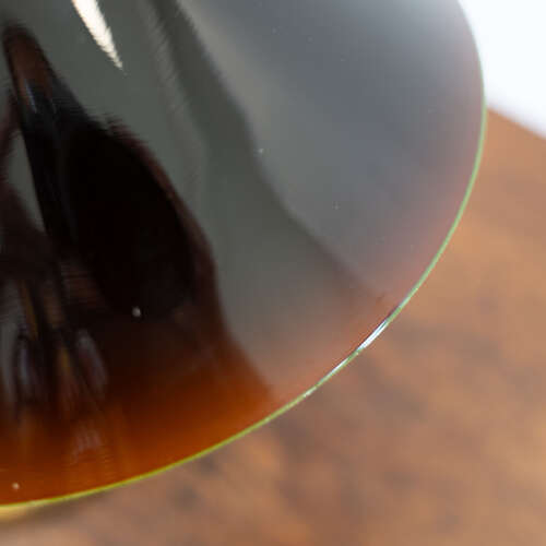 1920's French Brass and Amber Glass Table Lamp
