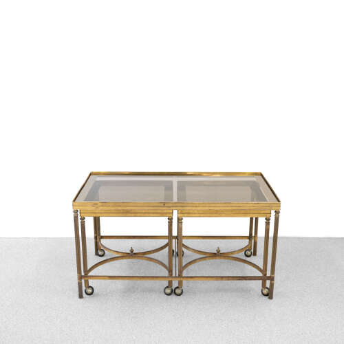 Triptype Nesting Brass and Glass Tables