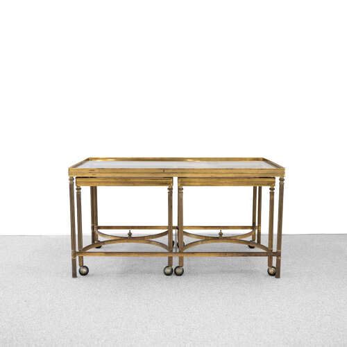 Triptype Nesting Brass and Glass Tables