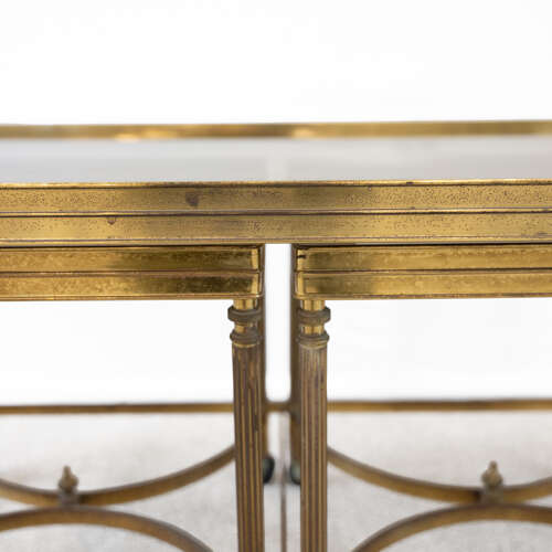Triptype Nesting Brass and Glass Tables