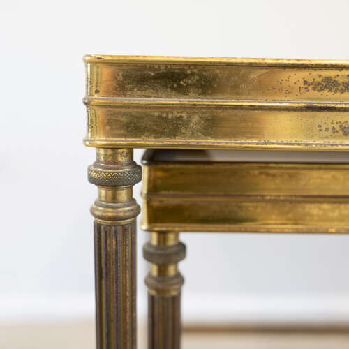 Triptype Nesting Brass and Glass Tables