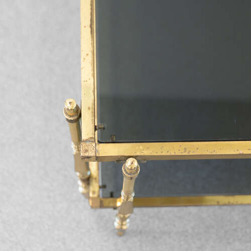 Huge Two Tier Glass and Brass Coffee Table