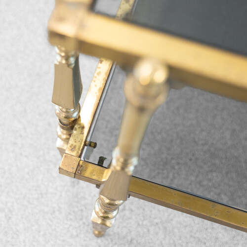 Huge Two Tier Glass and Brass Coffee Table