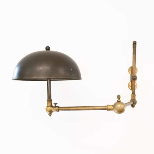 1950's Large Brass and Copper Adjustable Wall Light