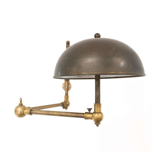 1950's Large Brass and Copper Adjustable Wall Light