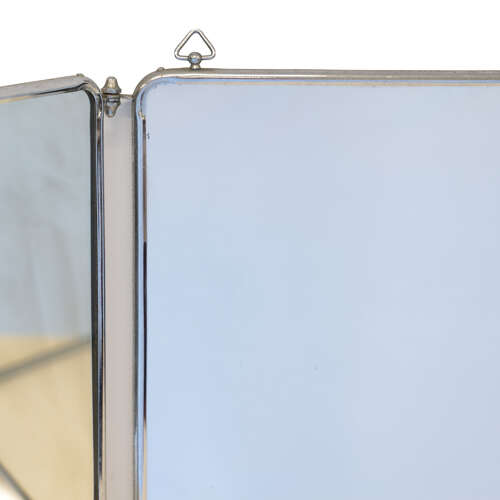 Art Deco Chrome Framed Triptych Vanity Mirror